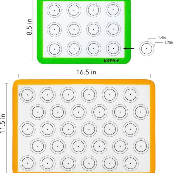 2 SETS 4pc Silicone Macaron Baking Mats 0.75mm NWT - Picture 3 of 5